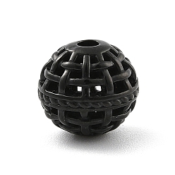 Черный 304 из нержавеющей стали полые шарики, круглые, чёрные, 10.5x9.5 мм, отверстие : 1.8 мм