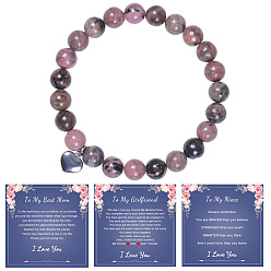 agate bracelet Natural Stone Crystal Card Bracelet Pink Zebra Stone Mother's Day Gift