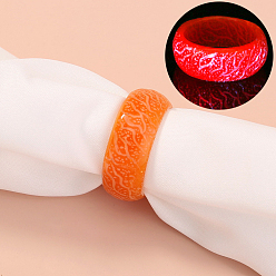 Orange Luminous Resin Finger Ring, Glow In The Dark Jewelry for Men Women, Orange, Inner Diameter: US Size 8(18mm)
