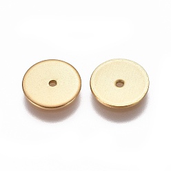Golden Ion Plating(IP) 304 Stainless Steel Spacer Beads, Flat Round, Golden, 8x0.8mm, Hole: 1.2mm