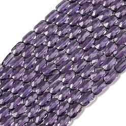 Сланцево-синий Прозрачные стеклянные бусины, прямоугольные, граненые, синевато-серый, 7x4.5x3.5 мм, отверстие : 0.9 мм, около 79~80 шт / нитка, 21.65''~22.24'' (55~56.5 см)