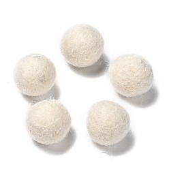 White Wool Felt Balls, White, 18~22mm