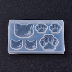 White Silicone Molds, Resin Casting Moulds, Jewelry Making DIY Tool For UV Resin, Epoxy Resin Jewelry Making, Cat & Bear Paw, White, 77x47x8mm, Inner Size: 14~25mm
