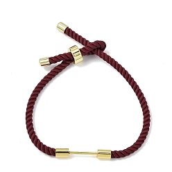 Темно-Красный 3мм круглые нейлоновые миланские шнуры для изготовления ожерелий, с латунной фурнитурой , золотые, долговечный, стойки покрытие, темно-красный, 8.03 дюйм (20.4 см)