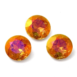 Astral Pink K9 Glass Rhinestone Cabochons, Point Back & Back Plated, Faceted, Diamond, Astral Pink, 12x5.5mm