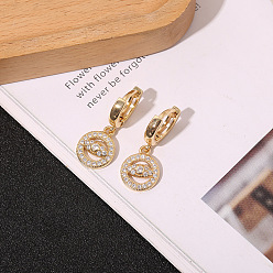 Zircon-studded crystal eye Vintage Cross Diamond Earrings for Men and Women - Fashionable Retro Ear Jewelry