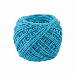 Dark Turquoise 50M Jute Cord, Round, for Gift Wrapping, Party Decoration, Dark Turquoise, 2mm, about 54.68 Yards(50m)/Roll