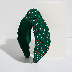 Green Glass Hair Bands, Wide Twist Knot Cloth Hair Accessories for Women Girls, Green, 140x120x30mm