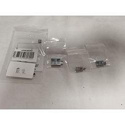 Нержавеющая Сталь Цвет 3шт. 3 варианты прямоугольных застежек для ремешков часов из нержавеющей стали, цвет нержавеющей стали, 19~24x7~15.5x3~4 мм, 1 шт / стиль