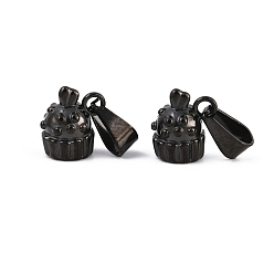 Черный 304 подвески из нержавеющей стали, очарование клубничного кекса, ионное покрытие (ip), чёрные, 11x10x3.3 мм, отверстие : 8x3.4 мм