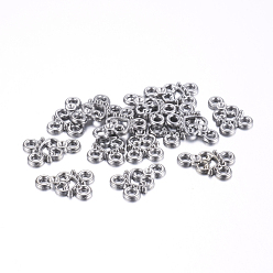 Gunmetal Alloy Chandelier Component Links, 3 Loop Connectors, Lead Free and Cadmium Free, Valentine Ornaments, Heart, Gunmetal, 15x11x2mm, Hole: 2mm