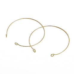 Real 14K Gold Plated Brass Cuff Bangle Makings, DIY Bangle Accessories, Fits for Connector Charms, Real 14K Gold Plated, 2-3/8 inch(6cm)