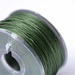 Dark Olive Green Special Coated Polyester Beading Threads for Seed Beads, Dark Olive Green, 0.1mm, about 50yards/roll