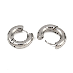 Нержавеющая Сталь Цвет 202 серьги-кольца для полировки из нержавеющей стали, 316 хирургический штифт из нержавеющей стали, цвет нержавеющей стали, 20x5 мм, штифты : 1 мм