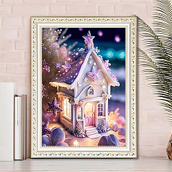 Lilac Castle DIY Diamond Painting Kit, Including Resin Rhinestones Bag, Diamond Sticky Pen, Tray Plate and Glue Clay, Lilac, 400x300mm