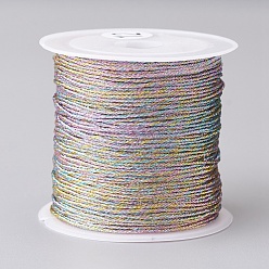 Разноцветный Металлическая нить, вышивка нитью, для изготовления ювелирных изделий, красочный, 0.8 мм, около 25 м / рулон, 1roll