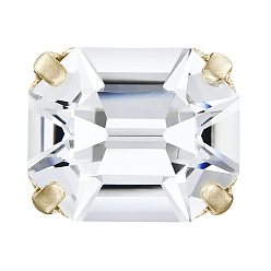 00030 Crystal Пришивные чашки preciosa® maxima crystal, многожильных ссылки, чешский хрусталь, с настройками латуни, 719 37 410 восьмиугольник, золотые, 00030 кристалл, 12x10 мм