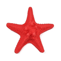 Красный Непрозрачная смола декодирует кабошоны, морская звезда, красные, 48x50.5x12 мм