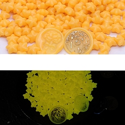 Orange Luminous Sealing Wax Particles, for Retro Seal Stamp, Star, Orange, Packing: 125x90mm
