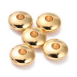 Real 24K Gold Plated Brass Beads, Long-Lasting Plated, Rondelle, Real 24K Gold Plated, 4.5x2mm, Hole: 1.6mm