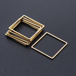 Golden 304 Stainless Steel Linking Rings, Laser Cut, Square, Golden, 20x20x1mm, Inner Size: 18x18mm