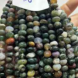 (RRHB277) Кристалл на подкладке из медово-бежевого цвета Природного индийского агата бисер нитей, самородки, 10x8x7 мм, отверстие : 0.8 мм, около 54 шт / нитка, 15.35'' (39 см)