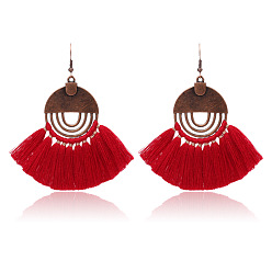red Bohemian Style Tassel Earrings Fashion Retro Statement Jewelry HY-6776-1