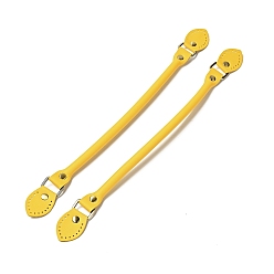 Yellow Leaf End Microfiber Leather Sew on Bag Handles, with Alloy Studs & Iron Clasps, Bag Strap Replacement Accessories, Yellow, 39.5x3.15x1.25cm