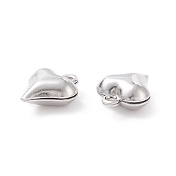 Stainless Steel Color 304 Stainless Steel Charms, Heart, Stainless Steel Color, 11x9x4mm, Hole: 1mm