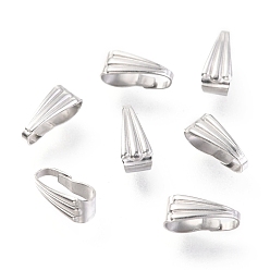 Stainless Steel Color 304 Stainless Steel Snap on Bails, Stainless Steel Color, 8.5x3.5x4mm, Inner: 3x8mm