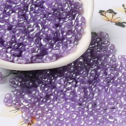 Lilac Opaque Acrylic Beads, Beans, Lilac, 6x3.5x3mm, Hole: 1.2mm, about 10000pcs/500g