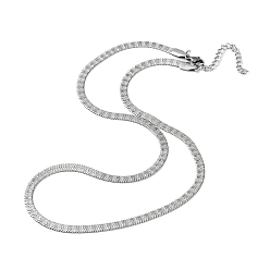 Stainless Steel Color 304 Stainless Steel Herringbone Chain Necklaces, Stainless Steel Color, 17.80 inch(45.2cm)