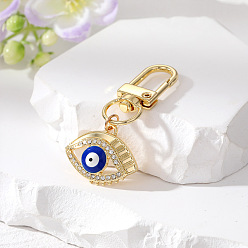 Deep blue eyes Colorful Alloy Devil Eye Keychain with Vintage Ethnic Style Bag Charm Pendant
