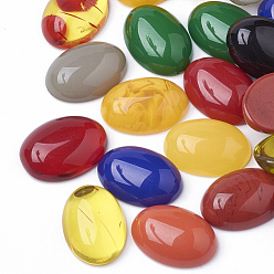 Mixed Color Resin Cabochons, Oval, Mixed Color, 14x10x4.5mm