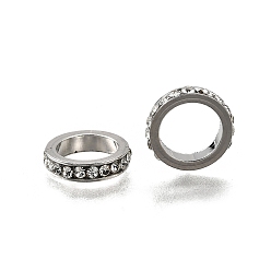 Кристалл Латунные бусины разделители для поставки стразов, класс А, платиновый цвет, плоско-круглые, кристалл, 11x2.5 мм, отверстие : 8 мм