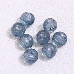 Bleu Acier Perles de verre tchèques, citrouille, bleu acier, 8mm, Trou: 1mm