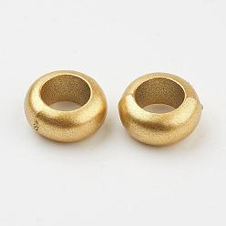 Matte Gold Color CCB Plastic Beads, Rondelle, Matte Gold Color, 10x4.5mm, Hole: 6mm