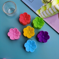 Mixed Color Flower DIY Food Grade Silicone Molds, Fondant Molds, for Chocolate, Candy, UV Resin & Epoxy Resin Craft Making, Mixed Color, 48x45x24mm