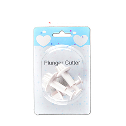 Белый Набор пластиковых штампов для печенья с помадкой, печать печенья печенья впечатление, Круглый с рисунком бабочки, белые, 36x50 мм, о 3 шт / комплект