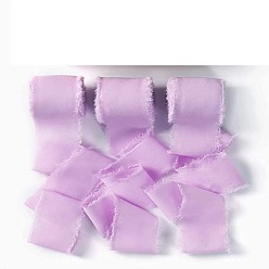Plum 5M Polyester Chiffon Ribbon, Raw Edged Ribbon for DIY Jewelry Bowknot Making, Gift Wrapping, Plum, 1-5/8 inch(40mm), about 5.47 Yards(5m)/Roll