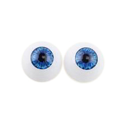 Blue Craft Acrylic Doll Eyes, Stuffed Toy Eyes, Safety Eyes, Half Round, Blue, 20mm