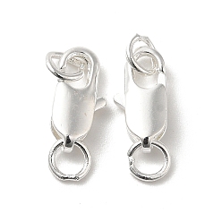 925 Sterling Silver Plated Brass Lobster Claw Clasps, with Jump Rings, 925 Sterling Silver Plated, 10.5x5x2.5mm, Hole: 2.5mm
