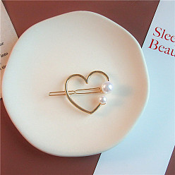 Love and care Charming Pearl Frog Hair Clip for Girls - Cute Heart-shaped Barrette with Minimalist Japanese Style