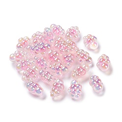 Pearl Pink UV Plating Rainbow Iridescent Acrylic Beads, Two Tone, Grape, Pearl Pink, 25x16x14mm, Hole: 3.7mm