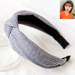 110509233 Knitted Solid Color Fabric Cross Knot Headband for Women - Hair Accessories 0509