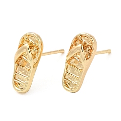 Light Gold Flip Flops Alloy Stud Earrings for Women, with 304 Stainless Steel Steel Pin, Cadmium Free & Lead Free, Light Gold, 13x5.5mm