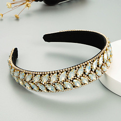 milky white Fashion Glass Rhinestone Claw Chain Hairband for Women, Trendy Headwear Jewelry