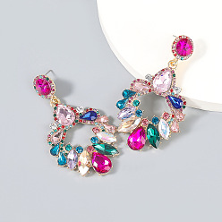 colorful Vintage Geometric Glass Crystal Earrings for Women Bohemian Party Jewelry