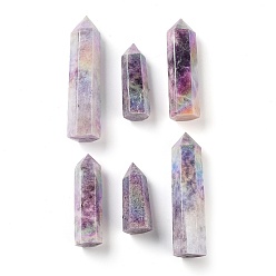 Lepidolite Tower Natural Lepidolite Healing Stone Wands, Energy Balancing Meditation Therapy Decors, Hexagon Prism, 23~27x17~24x37~89mm
