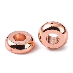 Rose Gold Brass Flat Round Spacer Beads, Rose Gold, 4x1.5mm, Hole: 1.5mm